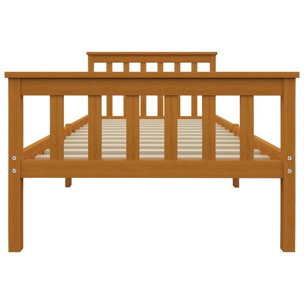 vidaXL S&auml;ngram med 2 l&aring;dor honungsbrun massiv furu 100x200 cm