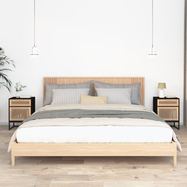 vidaXL S&auml;ngbord 2 st svart 40x30x55,5 cm konstruerat tr&auml;&j&auml;rn