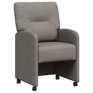vidaXL Matstolar med hjul med hjul 2 pcs Taupe 57 x 67 x 95 cm tyg