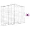 vidaXL Gabioner b&aring;gformade 13 st 200x50x140/160 cm galvaniserat j&auml;rn