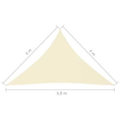 vidaXL Solsegel Oxfordtyg trekantigt 4x4x5,8 m gräddvit