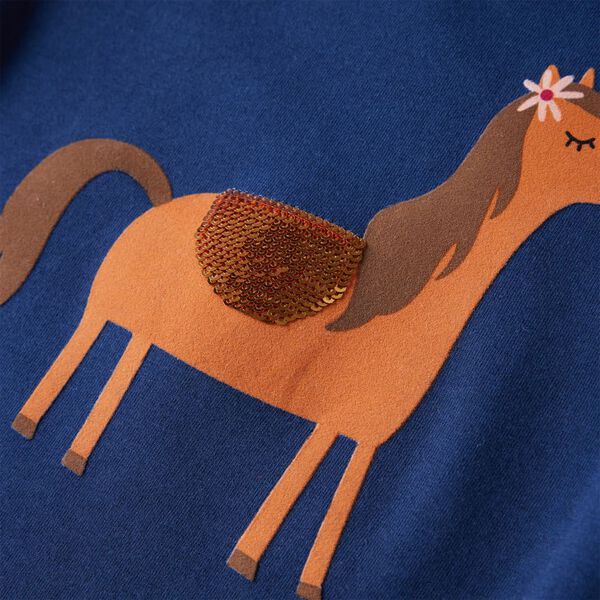 T-shirt med l&aring;nga &auml;rmar f&ouml;r barn marinbl&aring; 104