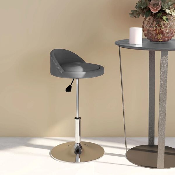 vidaXL Snurrbar matstol gr&aring; konstl&auml;der