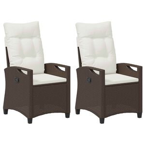 vidaXL Tr&auml;dg&aring;rd Stol 2 pcs Brun och Kr&auml;m 56 x 60 x 112 cm