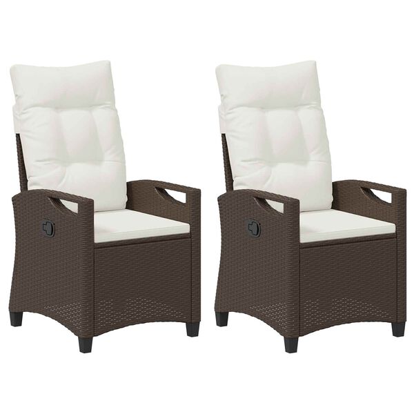 vidaXL Tr&auml;dg&aring;rd Stol 2 pcs Brun och Kr&auml;m 56 x 60 x 112 cm