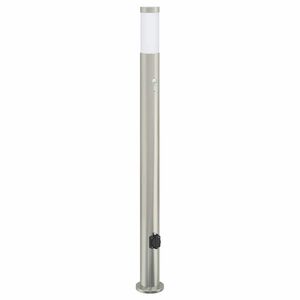 vidaXL Pollare med sensor och uttag 110 cm rostfritt st&aring;l IP44