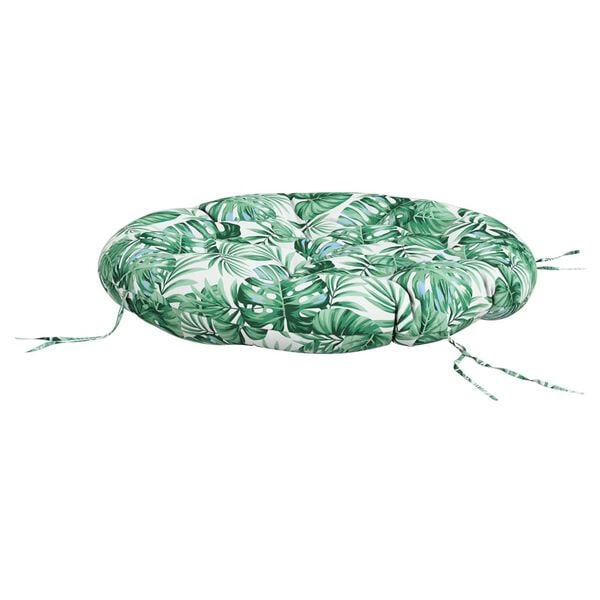 vidaXL Rund dyna bladm&ouml;nster &Oslash; 100x11 cm oxfordtyg