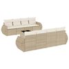 vidaXL Soffgrupp f&ouml;r tr&auml;dg&aring;rden med dynor 9 delar beige konstrotting