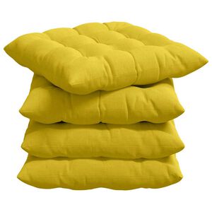 vidaXL Sittkuddar 4 st Tyg Ljusgul 40 x 40 x 6 cm