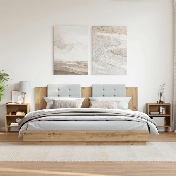 vidaXL S&auml;ngbord 2 st artisan ek 40x30x50 cm konstruerat tr&auml;