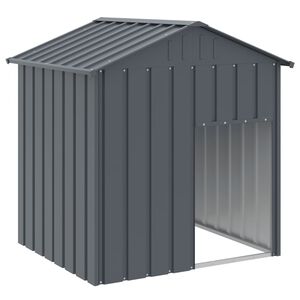vidaXL Hundkoja med tak antracit 117x103x123 cm galvaniserat st&aring;l