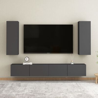 vidaXL TV-skåp grå 30,5x30x90 cm konstruerat trä