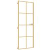 vidaXL Innerd&ouml;rr guld 76x201,5 cm h&auml;rdat glas och aluminium slim