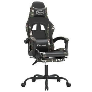 vidaXL Gamingstol med fotst&ouml;d svart och kamouflage konstl&auml;der