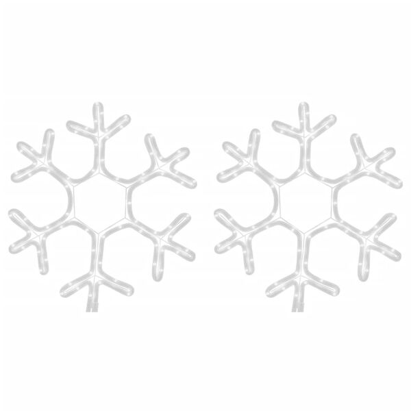 vidaXL Sn&ouml;flinga ljusslinga med LED 2 st varmvit 38x37 cm