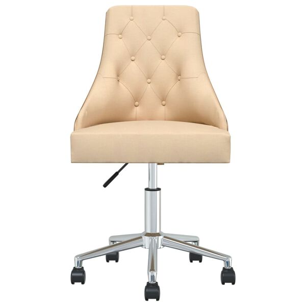 vidaXL Snurrbara matstolar 2 st gr&auml;ddvit tyg