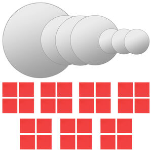 vidaXL Väggspeglar 7 st rund glas