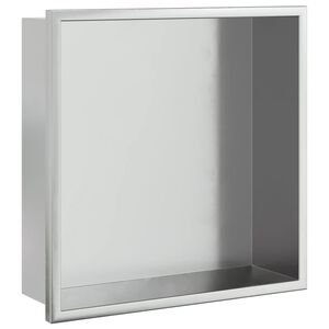vidaXL Duschnisch borstad silver 32x32x9 cm rostfritt st&aring;l