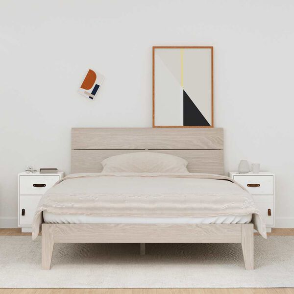 vidaXL Sängbord 2 st vit 40x34x55 cm massiv furu