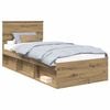 vidaXL S&auml;ngram med huvudgavel Artisan Ek 90 x 200 cm Massiv furu