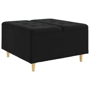 vidaXL Ottoman med f&ouml;rvaring Svart 80 x 80 x 45 cm Sammet