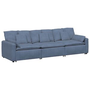 vidaXL Modulsoffa med dynor bl&aring;