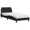 vidaXL Bed with Mattress "Dover" Black 90x200 cm Fabric