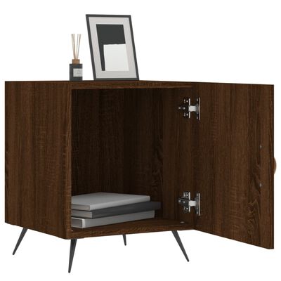 vidaXL Sängbord brun ek 40x40x50 cm konstruerat trä