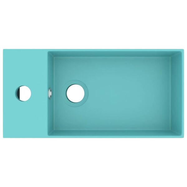 vidaXL Handfat med br&auml;ddavlopp keramik ljusgr&ouml;n