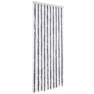 vidaXL Insektsdraperi gr&aring; och vit 90x220 cm chenille