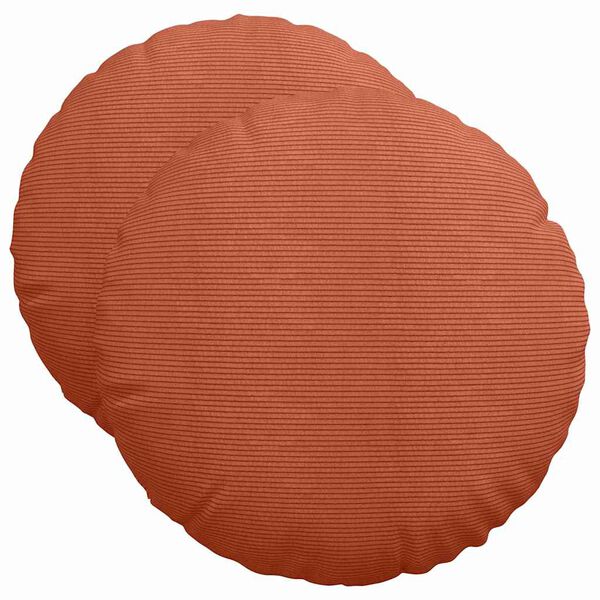vidaXL Sittkuddar 2 pcs R&ouml;d orange &Oslash; 50 cm Kordread tyg
