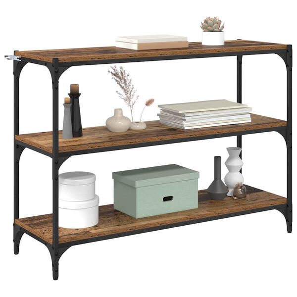 vidaXL Boksk&aring;p Gammalt tr&auml; 100 x 33 x 70,5 cm Konstruerat tr&auml; och j&auml;rn