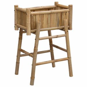 vidaXL Tr&auml;dg&aring;rdsplanta med h&aring;llare Naturf&auml;rg 50 x 38 x 74 cm Bambus