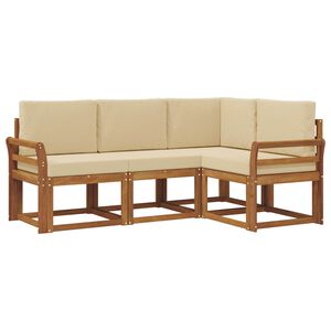 vidaXL Utomhussoffset med kudde 4 pcs Naturlig och Beige