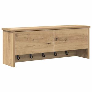 vidaXL V&auml;ggmonterad Kl&auml;dh&auml;ngare med hylla Artisan Ek 80 x 20 x 30 cm