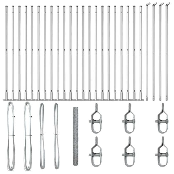 vidaXL St&auml;ngselstolpe Silver 50 x 1,5 m (50 mm n&auml;t) St&aring;l