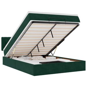 vidaXL Ottoman s&auml;ngram med madrass m&ouml;rkgr&ouml;n 140x190 cm sammet