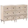 vidaXL Sideboard 2 pcs Vit 60 x 33,5 x 75 cm Massivt mangotr&auml;