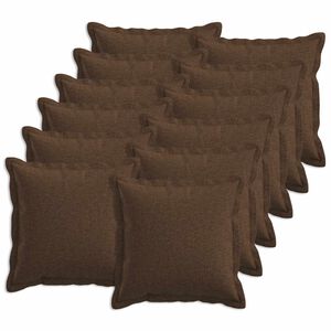 vidaXL Kudd&ouml;verdrag 12 st HOUTEN Brun 40 x 40 cm Faux Linne