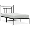 vidaXL S&auml;ngram med huvudgavel metall svart 90x190 cm
