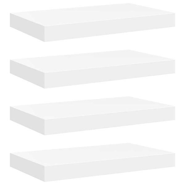 vidaXL Sv&auml;vande v&auml;gghyllor 4 st vit 40x23x3,8 cm MDF