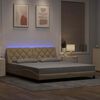 vidaXL Bed Frame with LED without Mattress Cream 180x200 cm Fabric