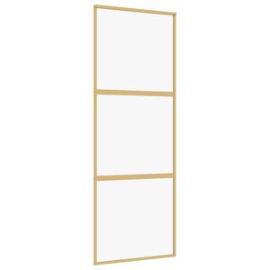 vidaXL Skjutd&ouml;rr guld 76x205 cm klart ESG-glas och aluminium