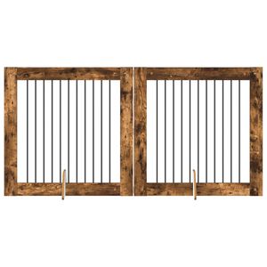 vidaXL Hundgrind med st&auml;llningar 2 pcs R&ouml;kt ek 100 x 100 cm