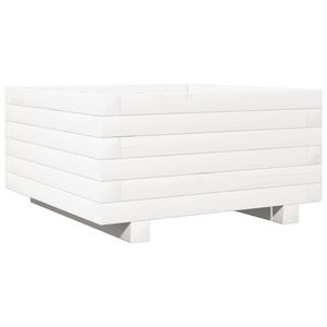 vidaXL Odlingsl&aring;da vit 50x50x26,5 cm massiv furu