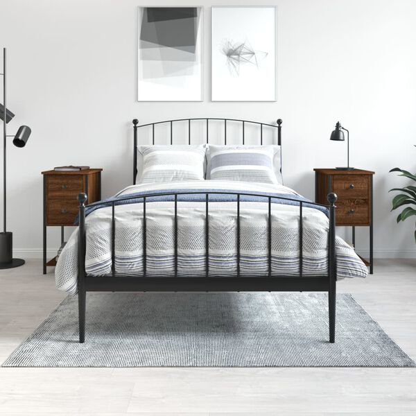 vidaXL S&auml;ngbord 2 st brun ek 32x42x70 cm konstruerat tr&auml;