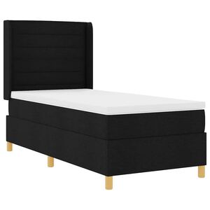 vidaXL B&auml;ddfj&auml;der med LED-ljusslingor Svart 100 x 200 cm tyg