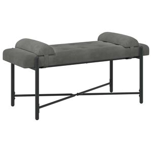 vidaXL Knappstoppad b&auml;nk med kuddar M&ouml;rkgr&aring; 110 x 40 x 46 cm Sammet