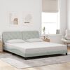 vidaXL Bed Frame with LED without Mattress Light Grey 180x200 cm Velvet