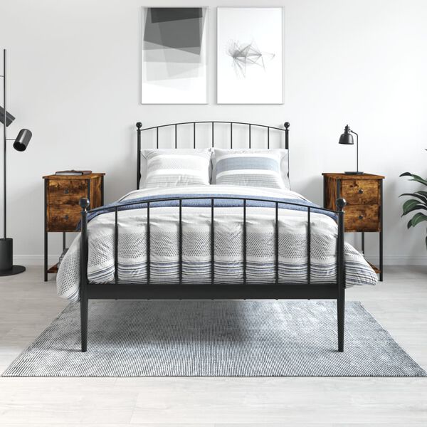 vidaXL Sängbord 2 st rökfärgad ek 32x42x70 cm konstruerat trä